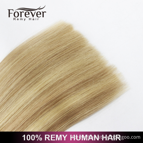 Forever hair extension factory double drawn aliexpress piano color straight 100 indian remy human pre-bonded hair extensions